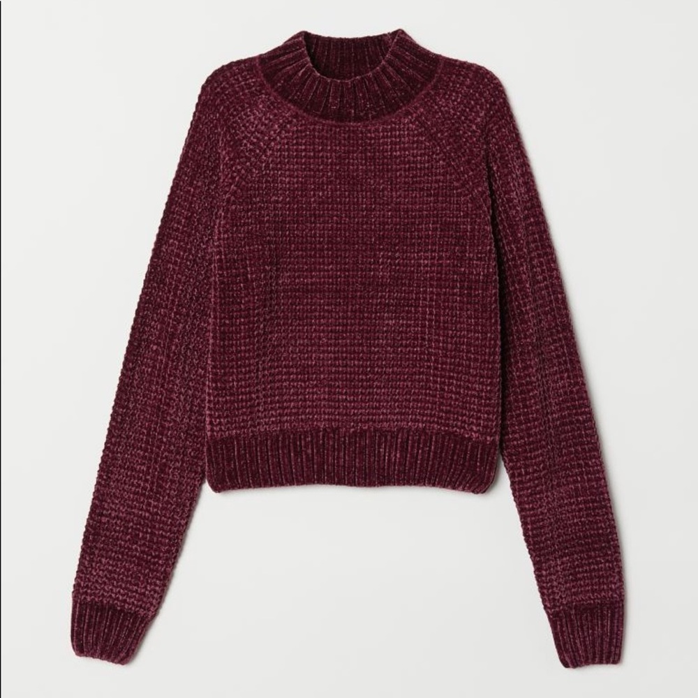 Mock Neck Burgundy Sweater